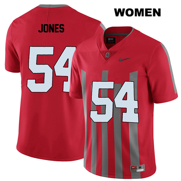 Ohio State Buckeyes Women's Matthew Jones #54 Red Authentic Nike Elite College NCAA Stitched Football Jersey PE19F82RG